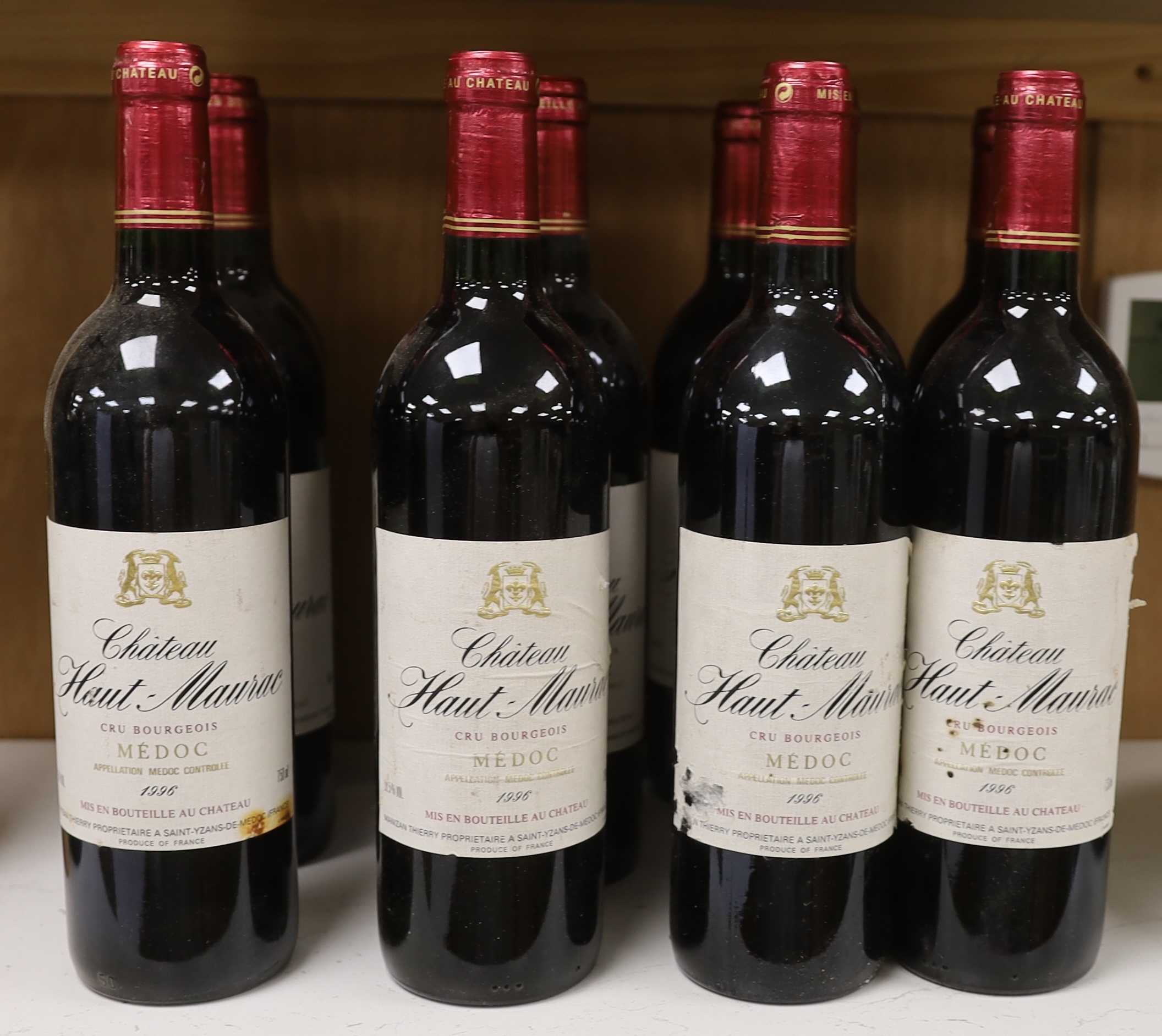 Twelve bottles of Chateau Haut Maurac 1996